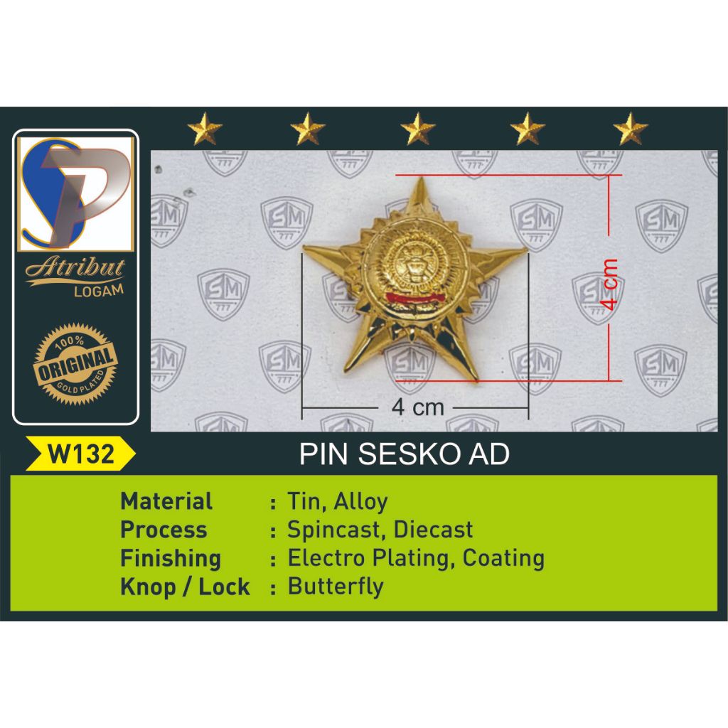 WONG BREVET PIN SESKO AD แผ่นทองดั้งเดิม