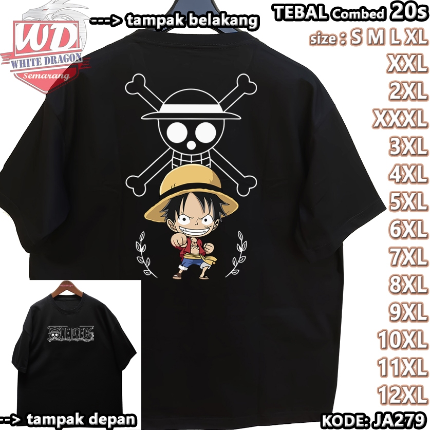 ONE PIECE LUFFY เสื้อยืดขนาดใหญ่รหัส JA279 JUMBO 2XL 3XL 4XL 5XL 6XL 7XL 8XL 9XL 10XL 11XL 12XL