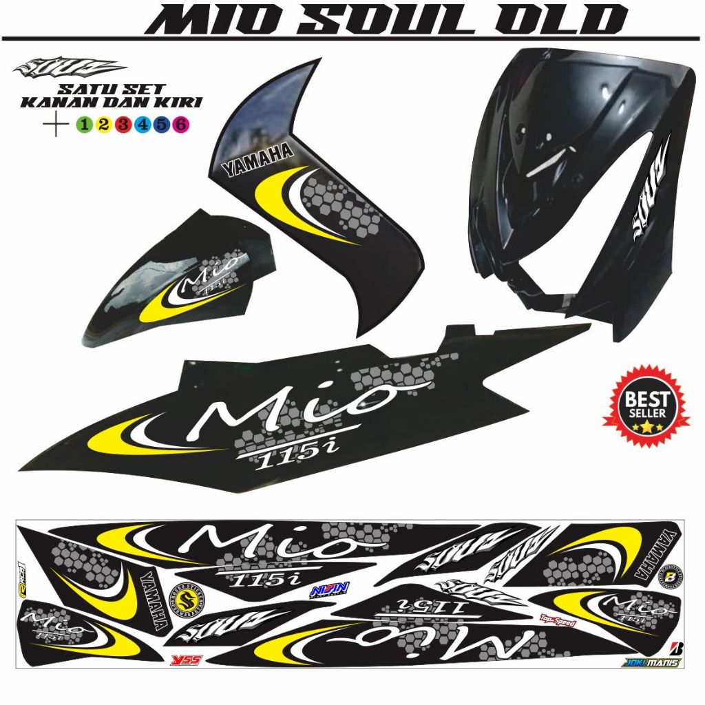 STRIPING STICKER MIO SOUL LAMA VARIATION LIS STICKER สติ๊กเกอร์มอเตอร์ไซค์ MIO SOUL OLD 115 STRIPING