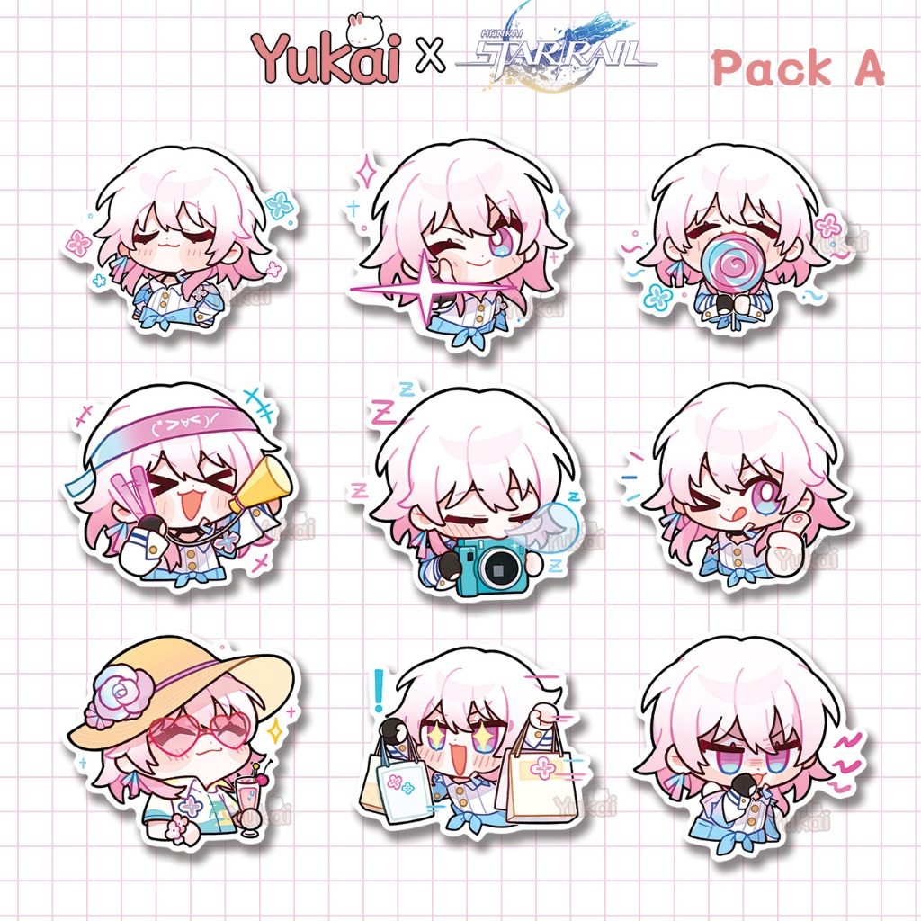 Premium Pack มีนาคม 7th Honkai Star Rail (HSR) สติ๊กเกอร์, สติ๊กเกอร์อนิเมะกันน้ํา