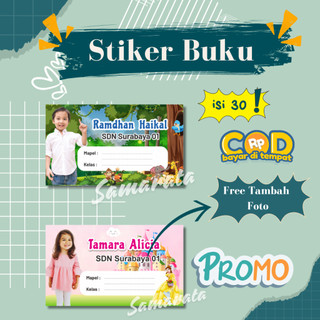 (Seri B) Stiker Buku Mata Pelajaran Sekolah Label Nama Anak Sekolah Stiker Foto Anak Buku Sekolah