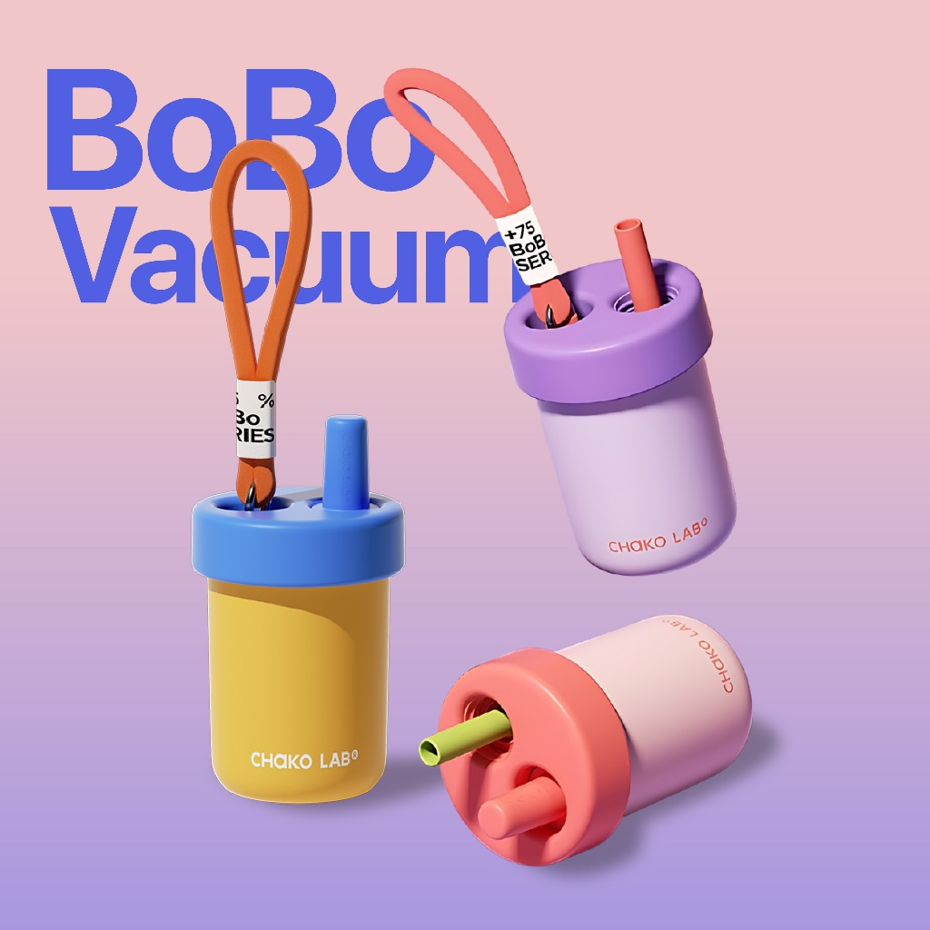 Chako LAB Bobo กระติกน้ําร้อนหุ้มฉนวนถ้วยสูญญากาศ 485ml - สีพาสเทล Chakolab