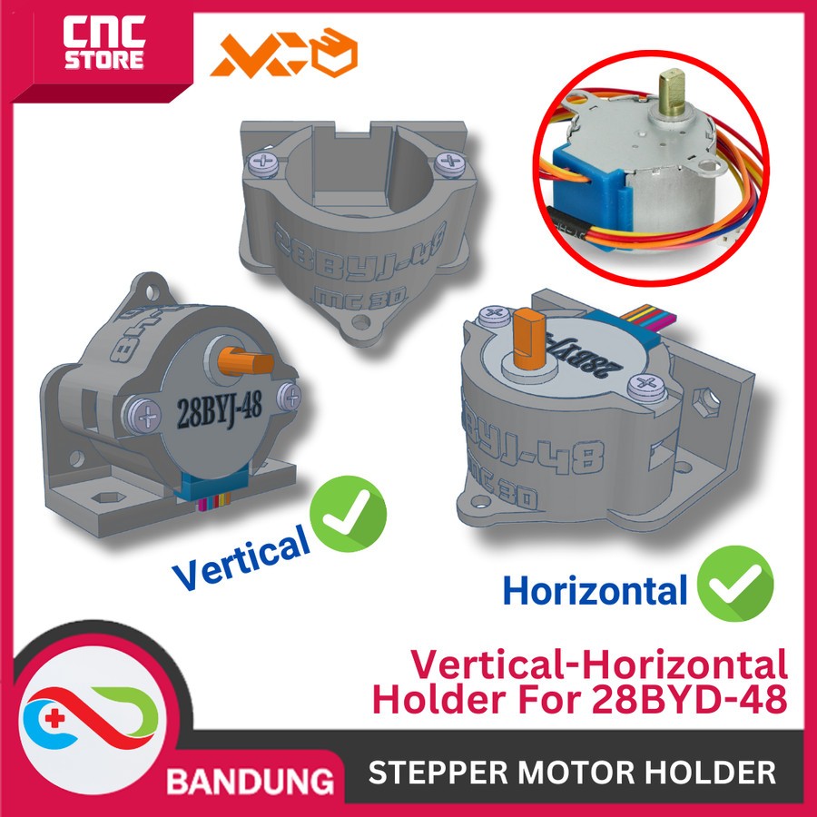 แนวตั้งหรือแนวนอน BRACKET STEPPER MOTOR STEPPER 28BYJ-48 HOLDER + ULN2003 MOUNTING STEPPER MOTOR Cha