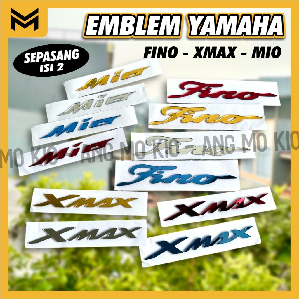 3D EMBLEM ชุดซ้ายขวา (2 ชิ้น) MOTORCYCLE BODY STICKER LOGGO MIO XMAX FINO UNIVERSAL MIO 3 MIO J MIO SOUL XMAX FINO ETC PLUG และเล่น ACRYLIC MOTORCYCLE RAISED EMBLEM คุณภาพ 2 มม.