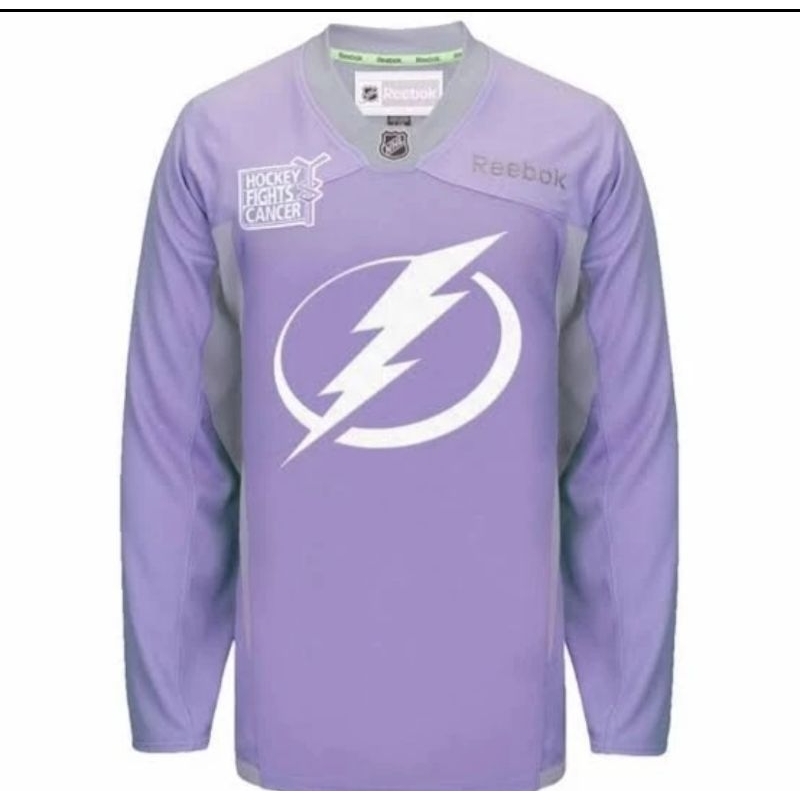 Jersey Hockey Tampa Bay Lightning Reebok NHL Mens Hockey Fights Cancer Practice Jersey