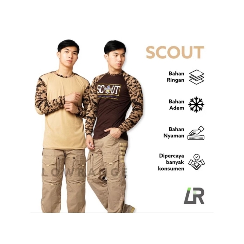 KATUN SCOUT CAMO เสื้อยืดผ้าฝ้าย SCOUT RAGLAN SCREEN PRINTING BDU FIELD PDL แขนยาว