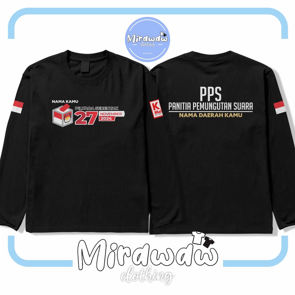 SIMULTANEOUS ELECTION เสื้อยืด 27 NOVEMBER 2024 PPS ฟรี Voting Committee ชื่อและชื่อภูมิภาคแขนยาว Di