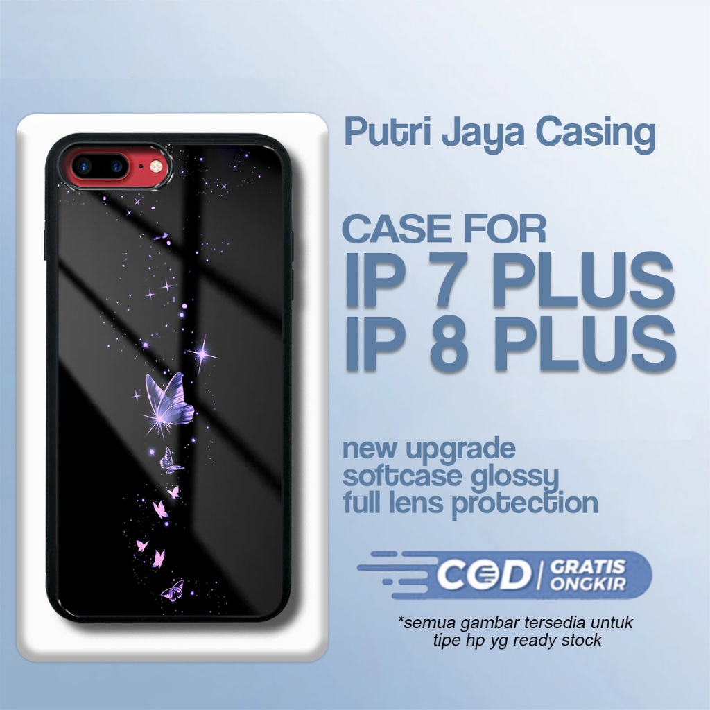 เคส Ip 7 plus / ip 8 plus ล่าสุด - Xiaomi Ip 7 plus / ip 8 plus - Butterfly Motif - Premium Glossy H