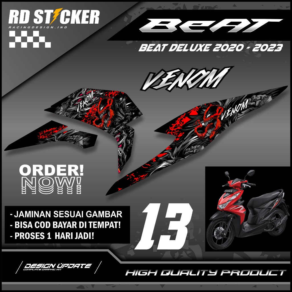 สติ๊กเกอร์ BEAT DELUXE STRIPING VENOM MOTIF BEAT VENOM