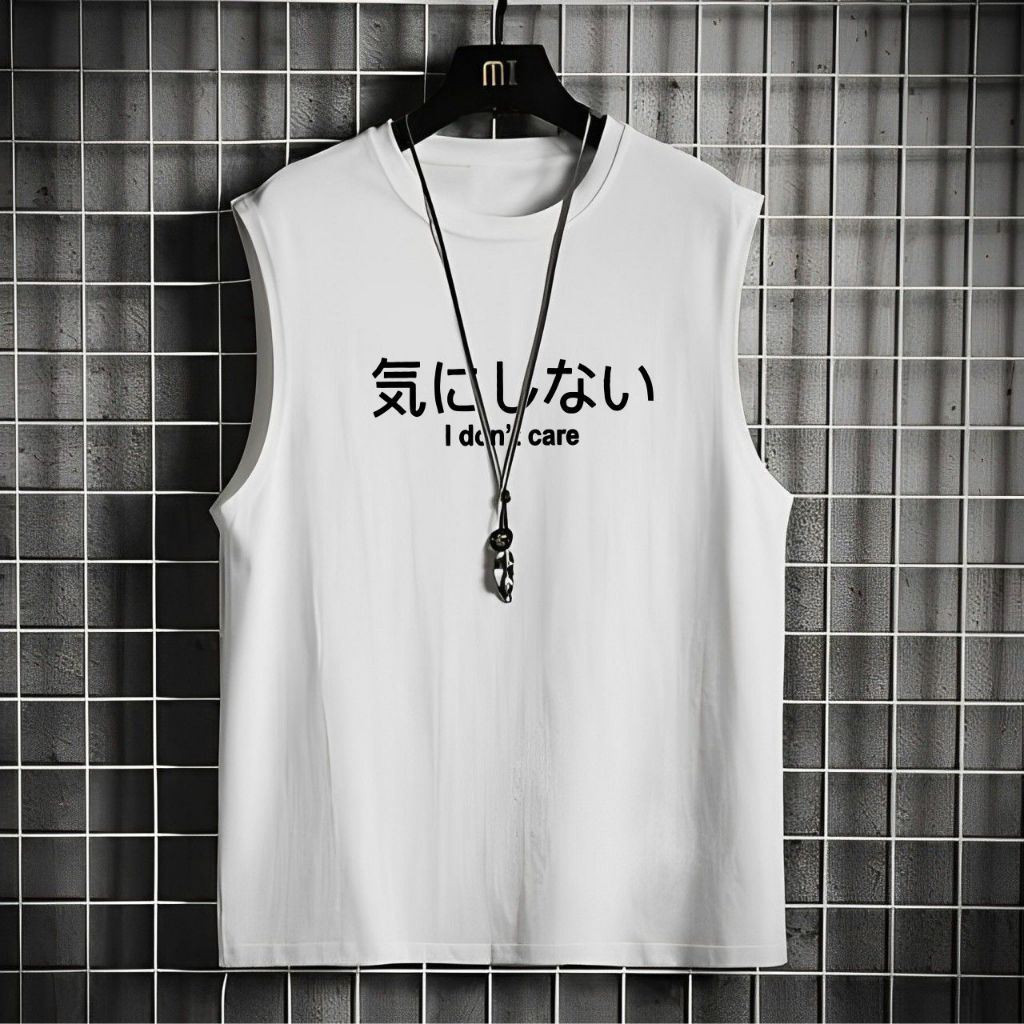 Men& 39;s Kutung เสื้อกล้ามเสื้อยืด i dont care อินเทรนด์ผู้ชาย & 39;s Tanktop / Men & 39;s Casual T