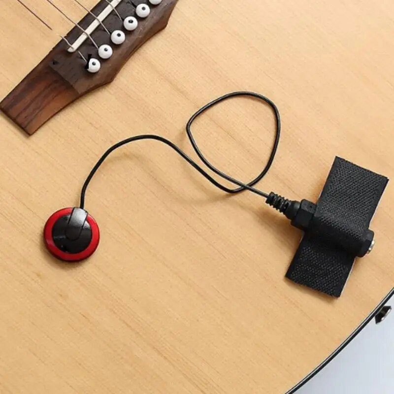 Piezo Professional Pickup ไมโครโฟนกีตาร์โปร่ง 6.35 มม. - P-007 - สีดํา