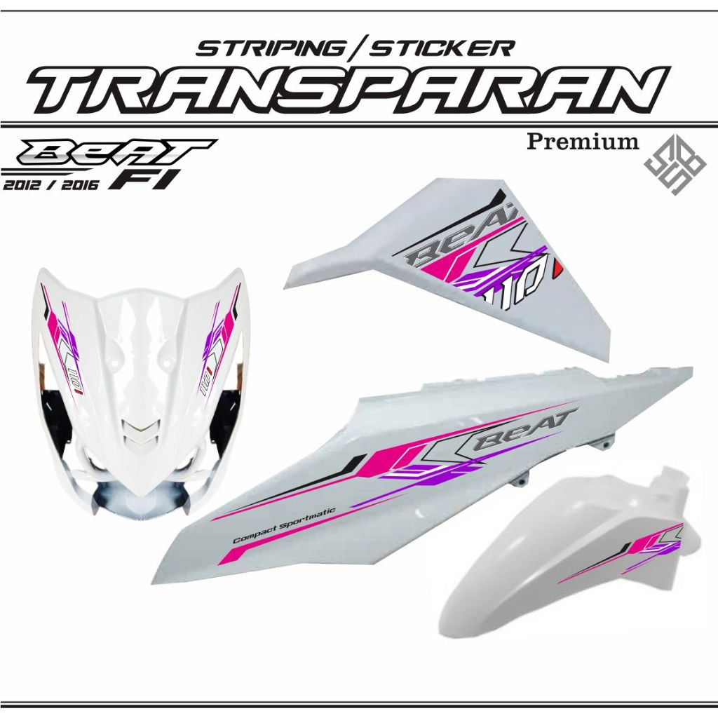HONDA BEAT FI TRANSPARENT VARIATION STRIPING / สติ๊กเกอร์ TRANSPARENT BEAT PGM FI 2013 2016 สติ๊กเกอ