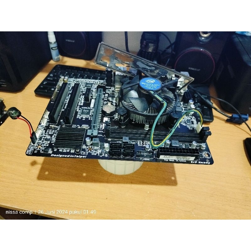 Gigabyte h110-s2ph ds2 proc intel G4400 mainboard พร้อมพัดลมและแผงหลัง