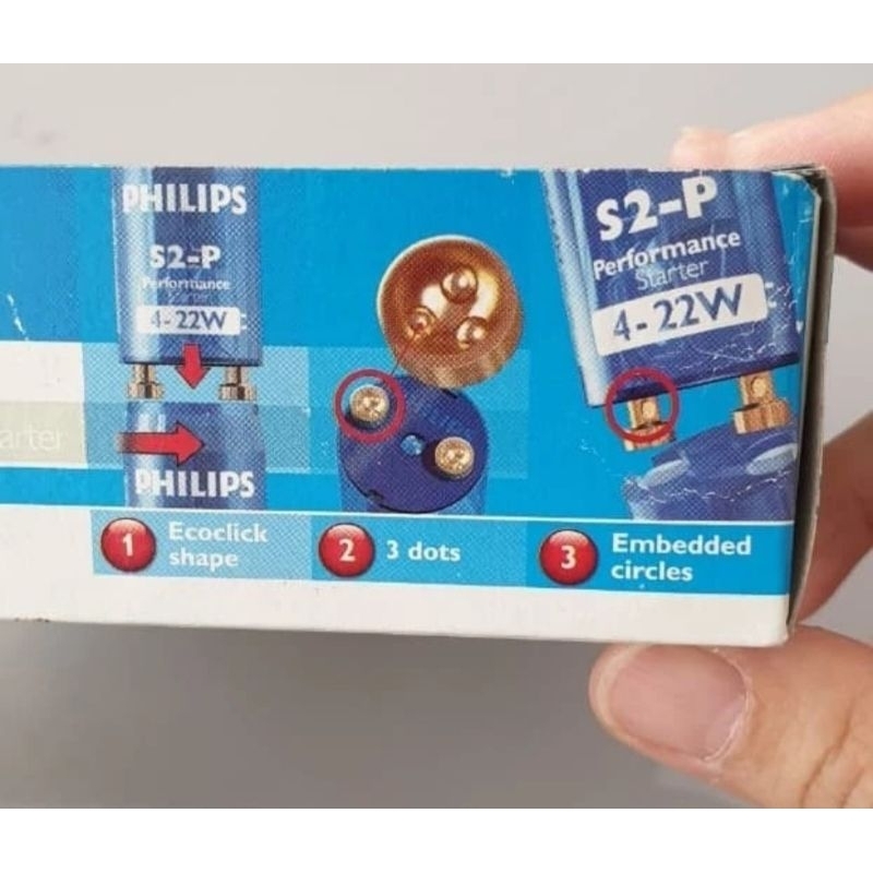Philips S2 Lamp Starter สําหรับโคมไฟ TL / TLD 18 วัตต์ / 20 วัตต์ S2-P Performance Starter 4-22W PHILIPS - รูปที่ 3