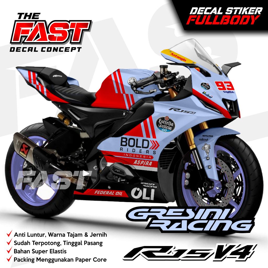 สติ๊กเกอร์รูปลอก r15 v4 motif ล่าสุดสามารถปรับแต่งสติกเกอร์รูปลอกเต็มตัว
