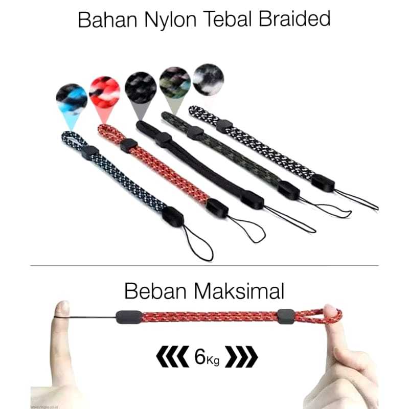 HP GANTUNGAN 20CM Universal Nylon Mobile Phone Lanyard Nylon Pattern Mobile Phone Lanyard
