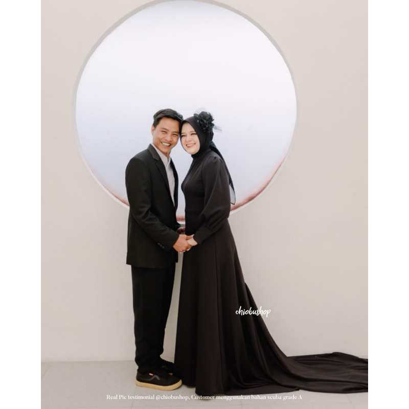 Chiobushop Alisyana Ekor 1m Longdress | Prewedding Dress Hijab