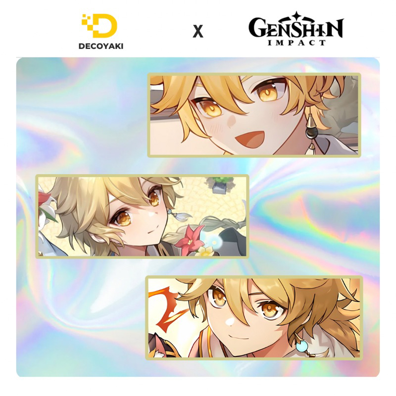 Genshin Impact Aether Hologram Slap Sticker, Genshin Impact Aether สติ๊กเกอร์โฮโลแกรม