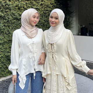 Irine | Audy Top | Blouse Wanita Royal Silk Bahan Jatuh Lembut Tidak Transparan | Atasan Lengan Panjang Gaya Korea Elegan