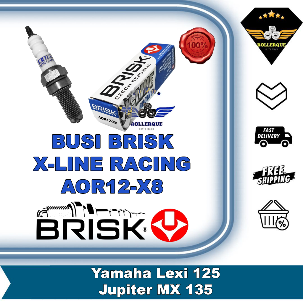 หัวเทียนรถจักรยานยนต์ Brisk X-Line Racing Nmax Aerox Jupiter MX King Vixion WRR MT 15 ใหม่ 135 150 1