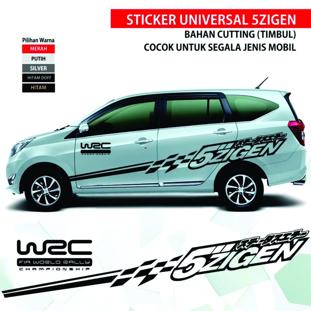 Striping sticker 5ZIGEN สติ๊กเกอร์ตัวรถด้านข้าง sigra avanza xenia ertiga Etc สําหรับรถยนต์ทุกประเภท