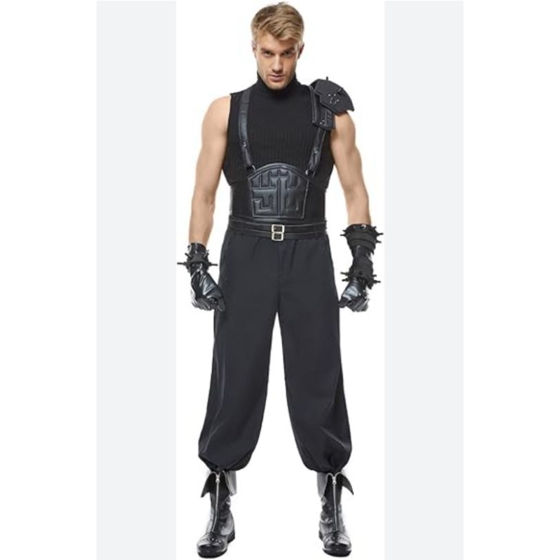 Butik RINDU (เมฆ) ชุดคอสเพลย์ชุด Final Fantasy Crisis Core Final คอสเพลย์เครื่องแต่งกายแฟนตาซี Reunion cloud ชุดฮาโลวีน Carnival Party ชุดเข็มขัดร่างกายสายรัดเข็มขัด