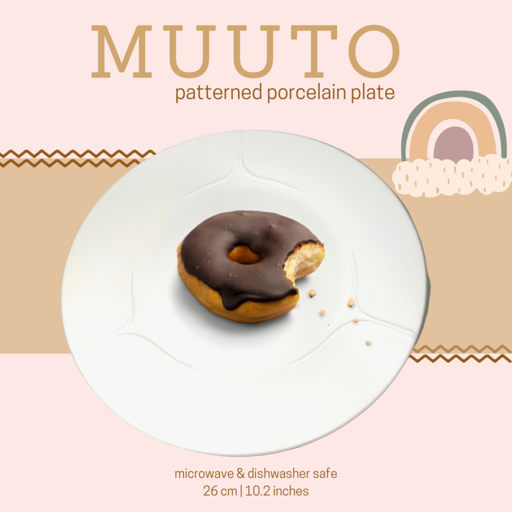 MUUTO จานพอร์ซเลน 26 ซม | จานอาหารค่ําเซรามิก | จานเสิร์ฟ