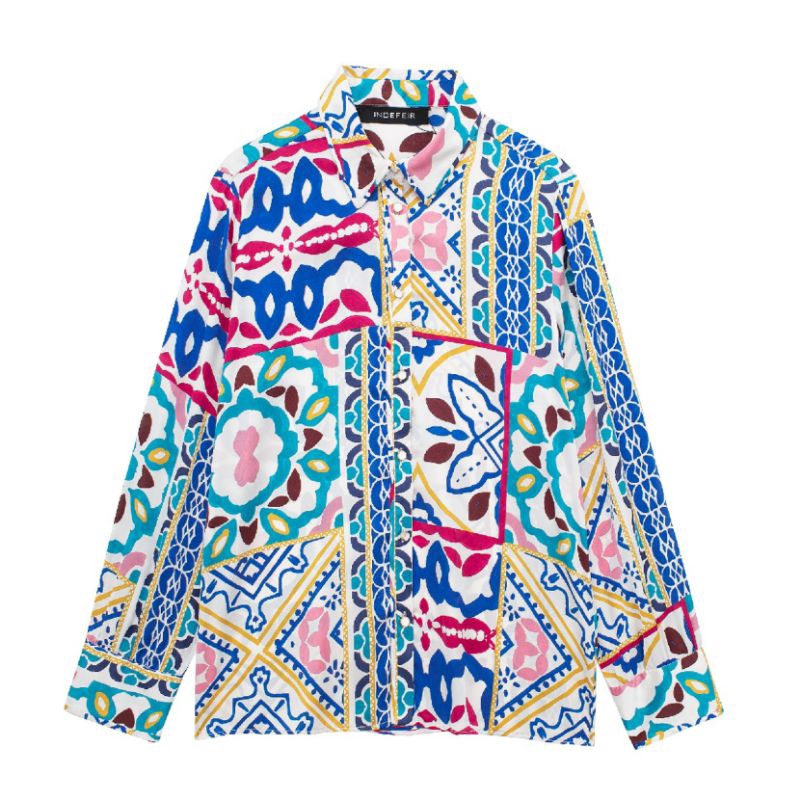 เสื้อย้อนยุคสีน้ําเงิน 75111