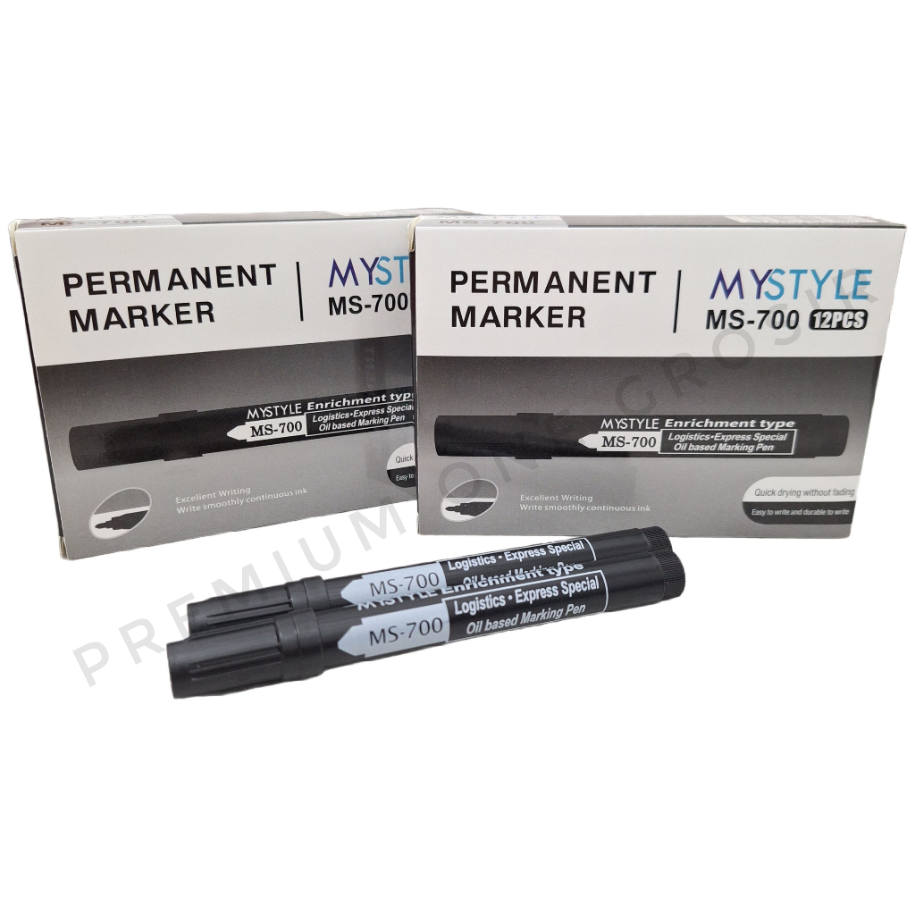 1 แพ็คมี 12 ชิ้น MY STYLE ปากกามาร์กเกอร์ถาวร / MY STYLE MS - 700 ปากกามาร์กเกอร์ถาวร