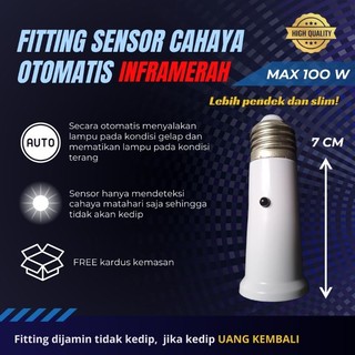 Fitting Sensor Cahaya Maks 100 Watt Lampu Otomatis Inframerah Tanpa Kedip
