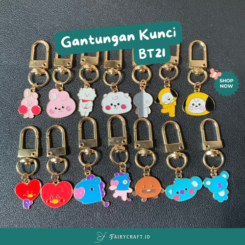 Gantungan Fairycraft.id - พวงกุญแจ BT21 | พวงกุญแจ Bt 21 | Bts CHARACHITTER พวงกุญแจ | บาท21