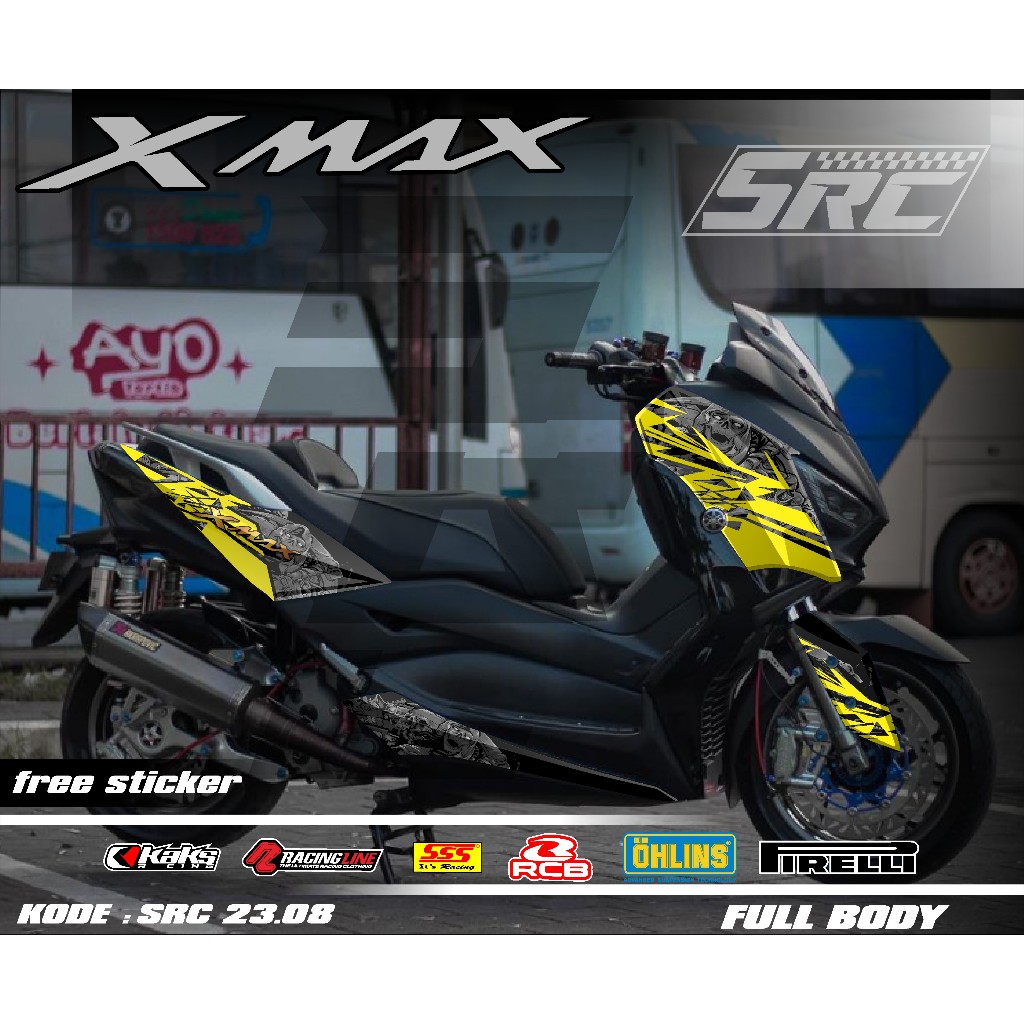 สติกเกอร์รูปลอก Full Body XMAX Old Graphic Motif สติกเกอร์รูปลอก Full Body XMAX Racing สติกเกอร์ Decal XMAX เก่า full body SRC 08 - รูปที่ 5
