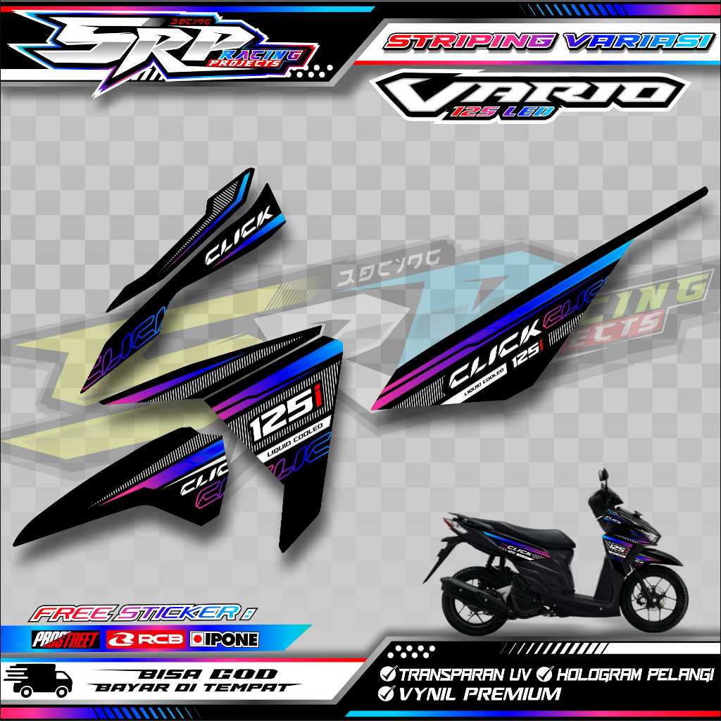 Honda Vario 125 Led Variation STRIPING / Honda Vario 125 Led CLICK Motorcycle STICKER LIST