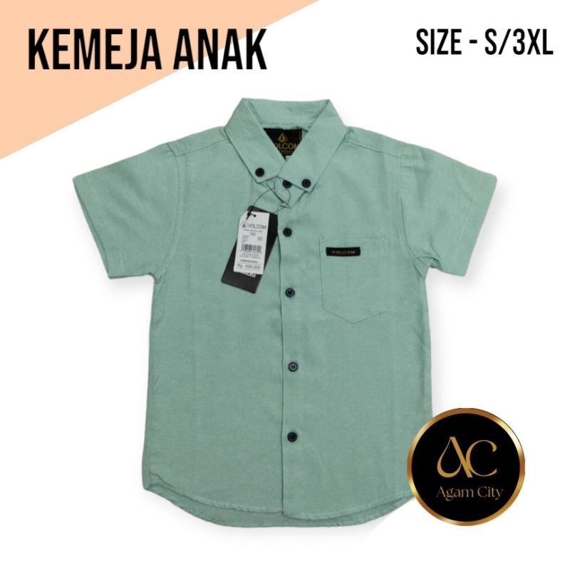 HIJAU KEMEJA เสื้อเด็กผู้ชาย อายุ 1 ถึง 13 ปี สีเขียวมิ้นต์