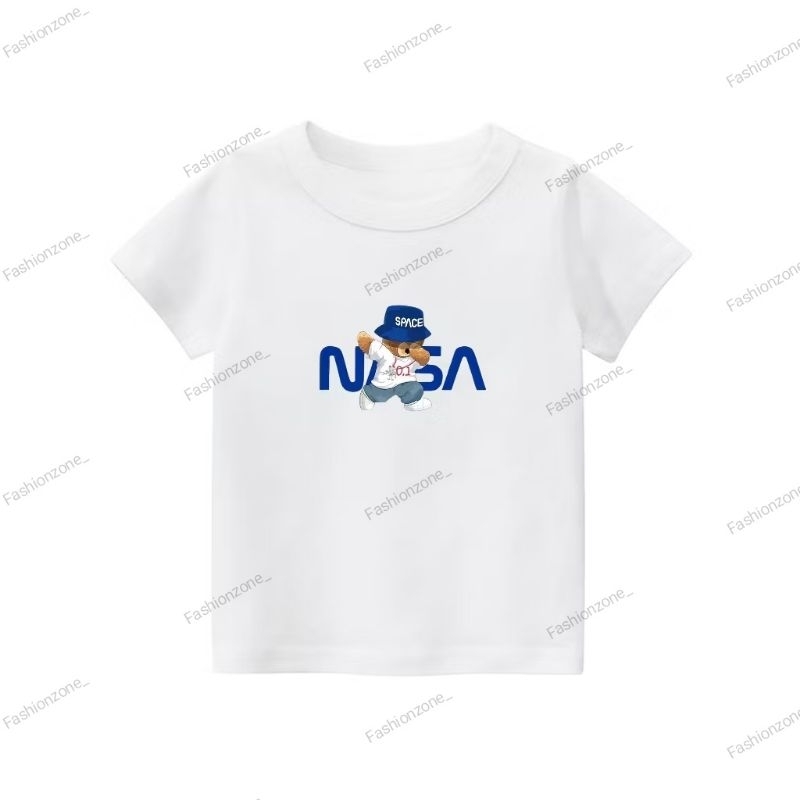 NASA Ideal เสื้อยืดเด็กอายุ 2-16 Unisex Girls Boys เสื้อผ้าเด็กเด็ก Oblong