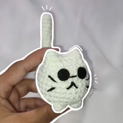 Gantungan GOJO CAT/GETO CAT/CRCHET JUJUTSU KAISEN/GJO KEYCHAIN/GUTO KEYCHAIN/KNITTED KEYCHAIN