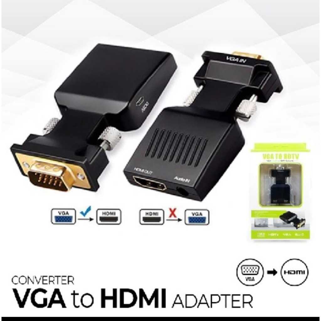 ตัวแปลง VGA เป็น HDTV / Hdmi พร้อมขั้วต่อเสียง - ตัวแปลง VGA ตัวผู้เป็น HDTV ตัวเมีย