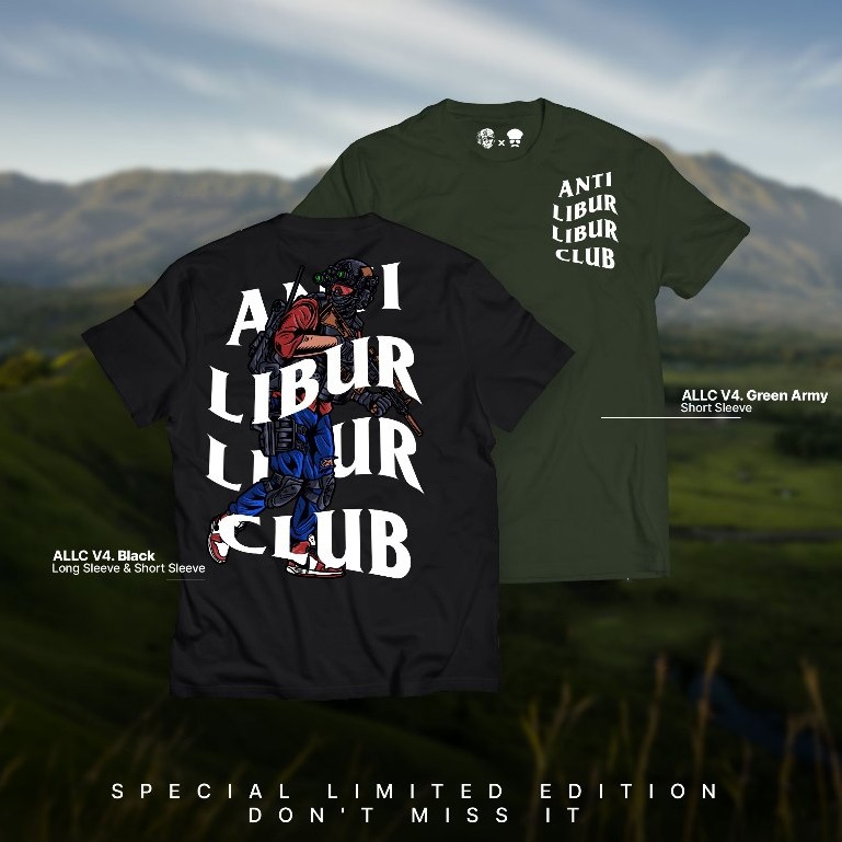 เสื้อยืด Anti-Holiday Holiday Club V4 และเสื้อเชิ้ตยาว Serdadu Civil - ฟรีสติ๊กเกอร์