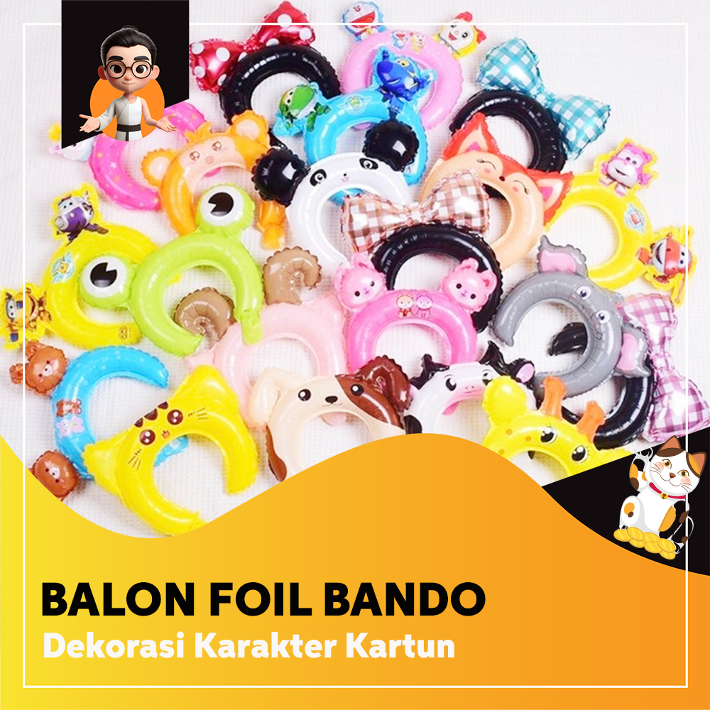 Disney CARTOON CHARACTER BALLOON HEADBANDS | ลูกโป่งหัวสัตว์ | ลูกโป่งคาดผมวันเกิด - หมวกวันเกิด Vir