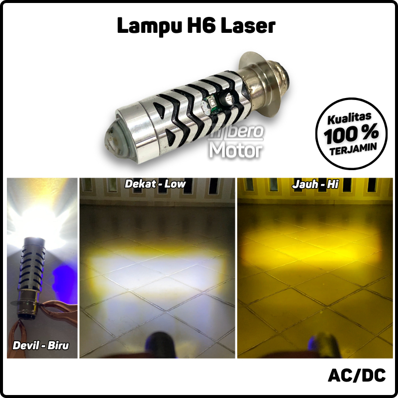 WAREHOUSE CLEARANCE H6 D2 LASER LED HEADLAMP 2 สี TWILIGHT BLUE DUAL COLOR HI LOW WHITE สีเหลือง DEV