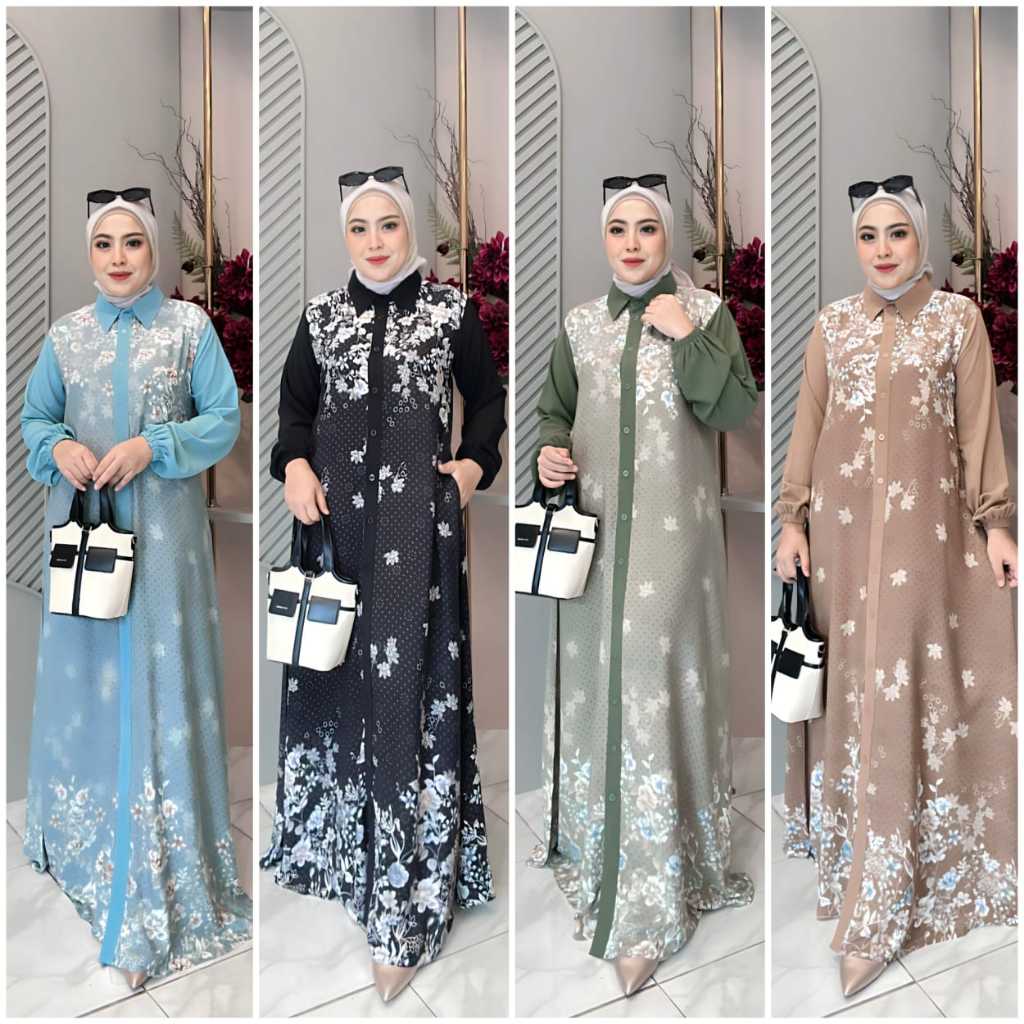 GAMIS KIANI และ RINJANI FAZIRA DELISA BY AKU KARISSA DRESS RAYON MIX CRINGKEL POLOS KEKIAN LATEST CH