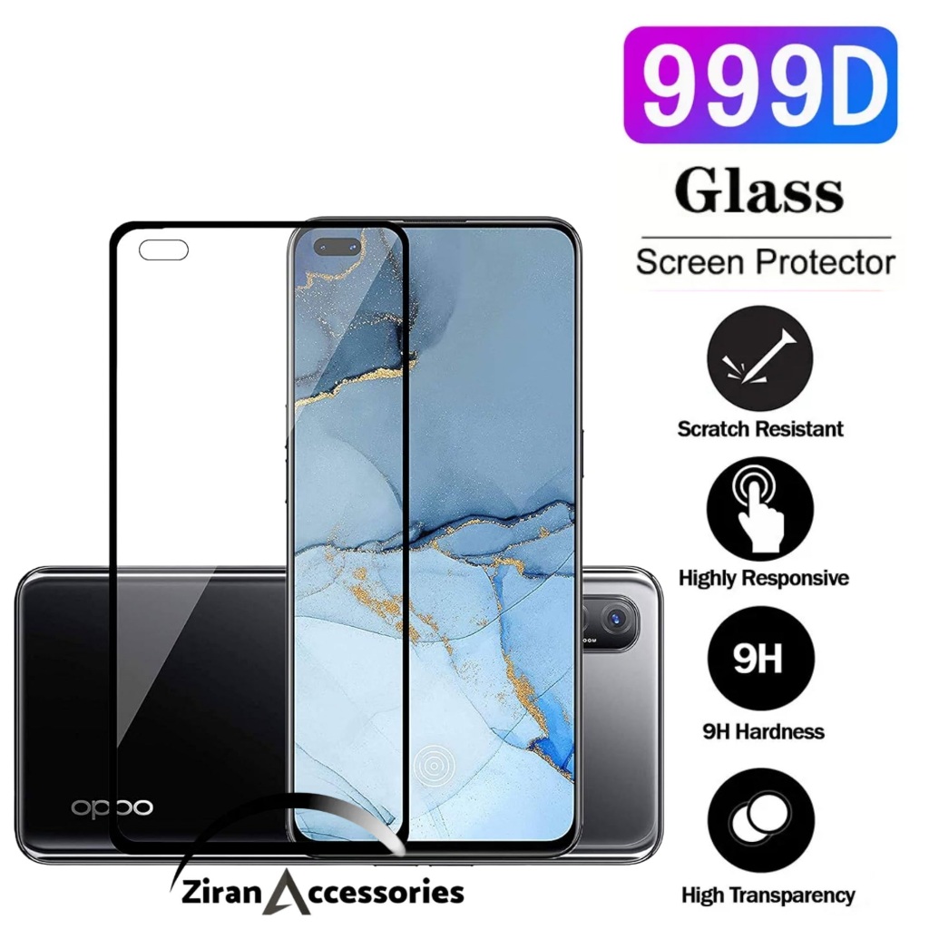 กระจกนิรภัย 5D กาวเต็ม 9H Oppo Reno 2 2f 3 3 pro 4 4f 5 5f 6 6.4 6.6 7Z 5G 8 4G 8 5G 10x ซูม