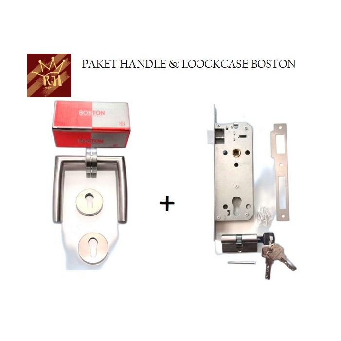 BOSTON HANDLE DOOR HANDLE + LOCKCASE + CILYNDER // ROSES HANDLE PACKAGE HRS-05,03 & LOCKCASE BODY CI
