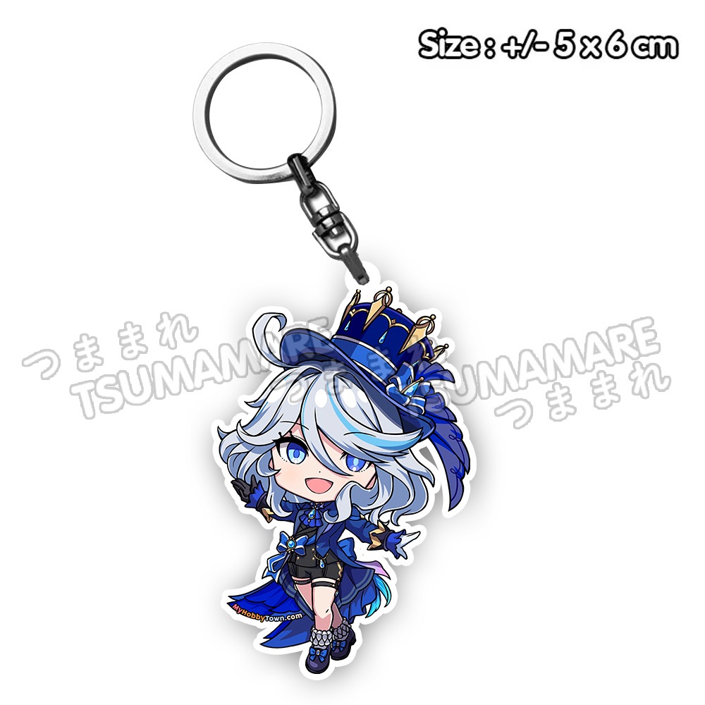 GANTUNGAN Furina พวงกุญแจอะคริลิคอะคริลิคอะนิเมะเกม Genshin Impact พวงกุญแจ