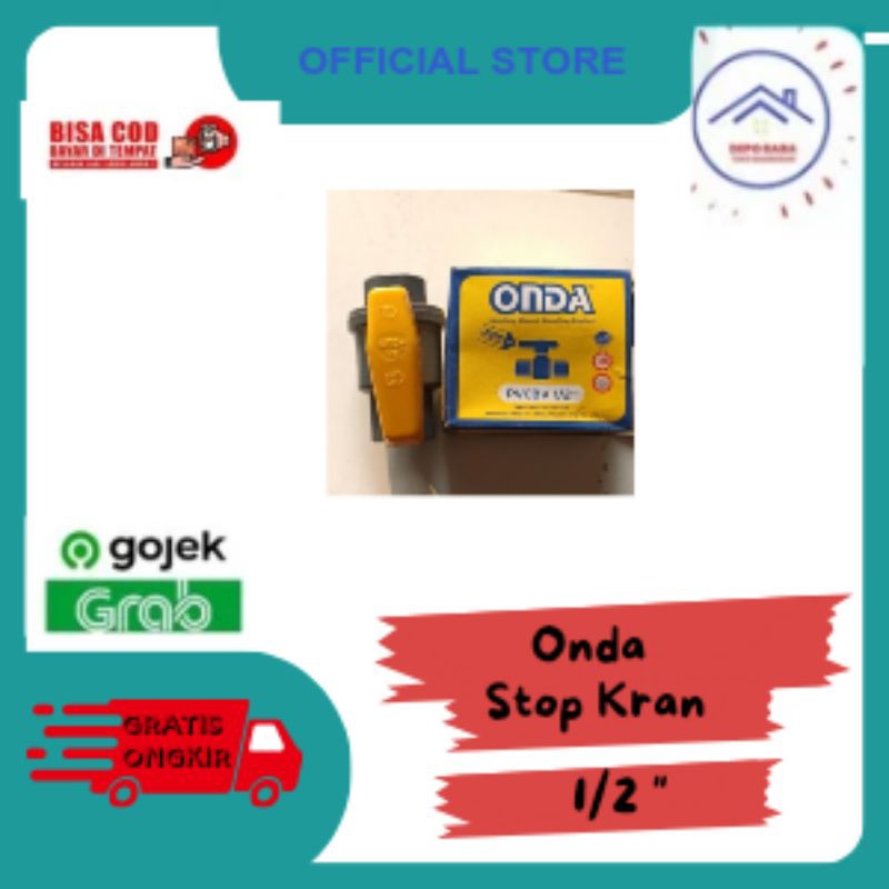 Onda Stop Pipe Faucet Faucet Faucet PVCBC ขนาด 1/2 นิ้วสีเหลือง