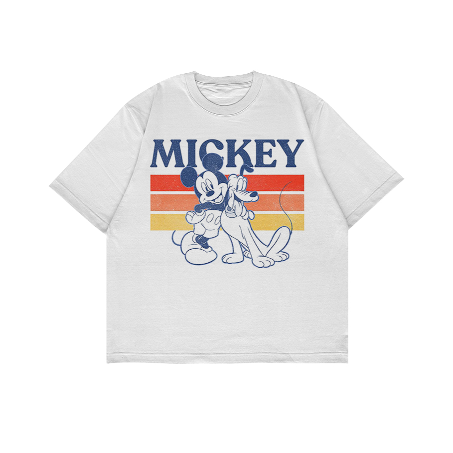 MICKEY MOUSE AND FRIEND Y2K MOVIE KIDS เสื้อยืด | เสื้อยืด OVERSIZE สีขาวสไตล์ Y2K VINTAGE BOOTLEG G
