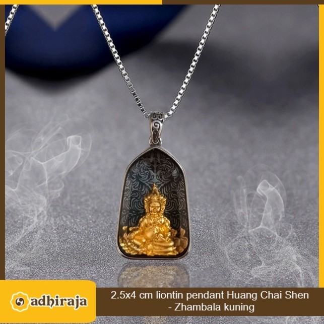Huang cai sen-zhambala จี้ป้องกันสีเหลือง/สร้อยคอ 2.5x4 ซม