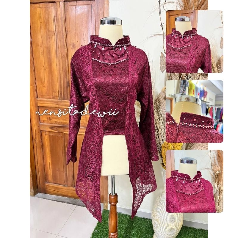 Isha Brocade Kebaya ตัวยาว - Lining & Shanghai Collar