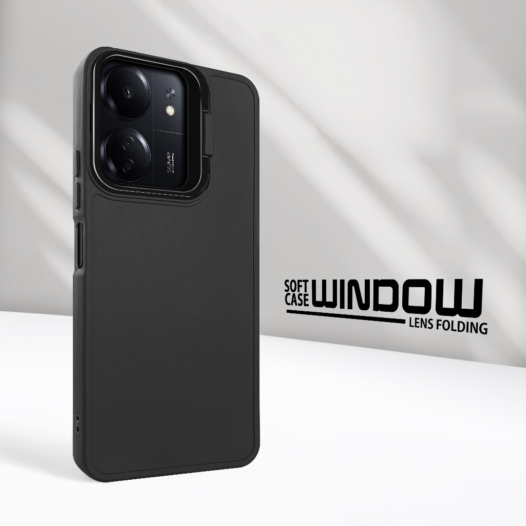 เคส Redmi 13C - Poco C65 Softcase FOLDING WINDOW MACAROON เคส เคส Hp Redmi 13C - Poco C65