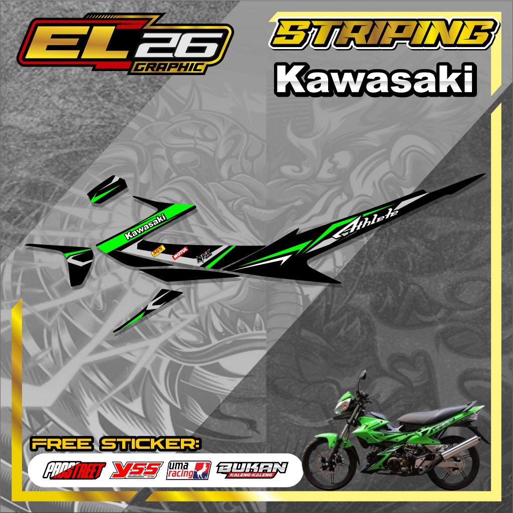 สติ๊กเกอร์ 482 STRIPING KAWASAKI ATHLETE - KAWASAKI ATHLETE STICKER GRAPIC MOTIF